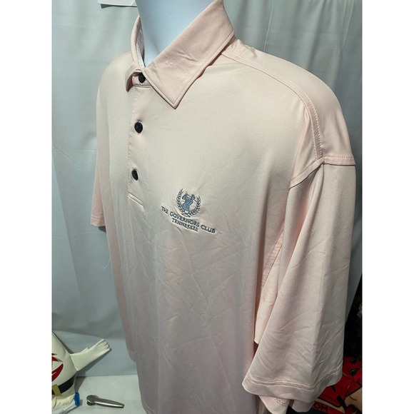 Foot Joy Polo Mens Size Large Prodry Lisle light pink Governors Club Tennessee - Picture 9 of 12